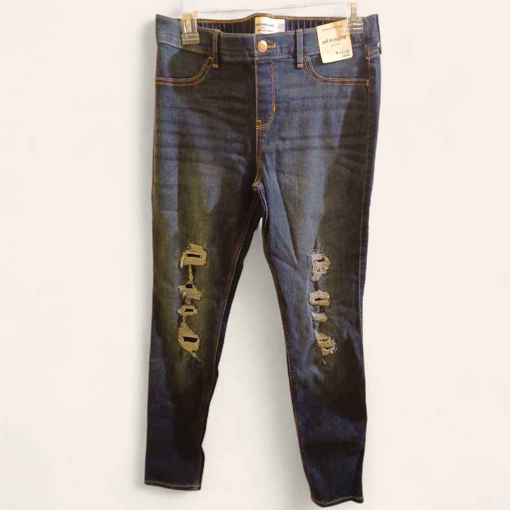 Abercrombie Kids Navy Distressed Skinny Jegging Jeans NWT